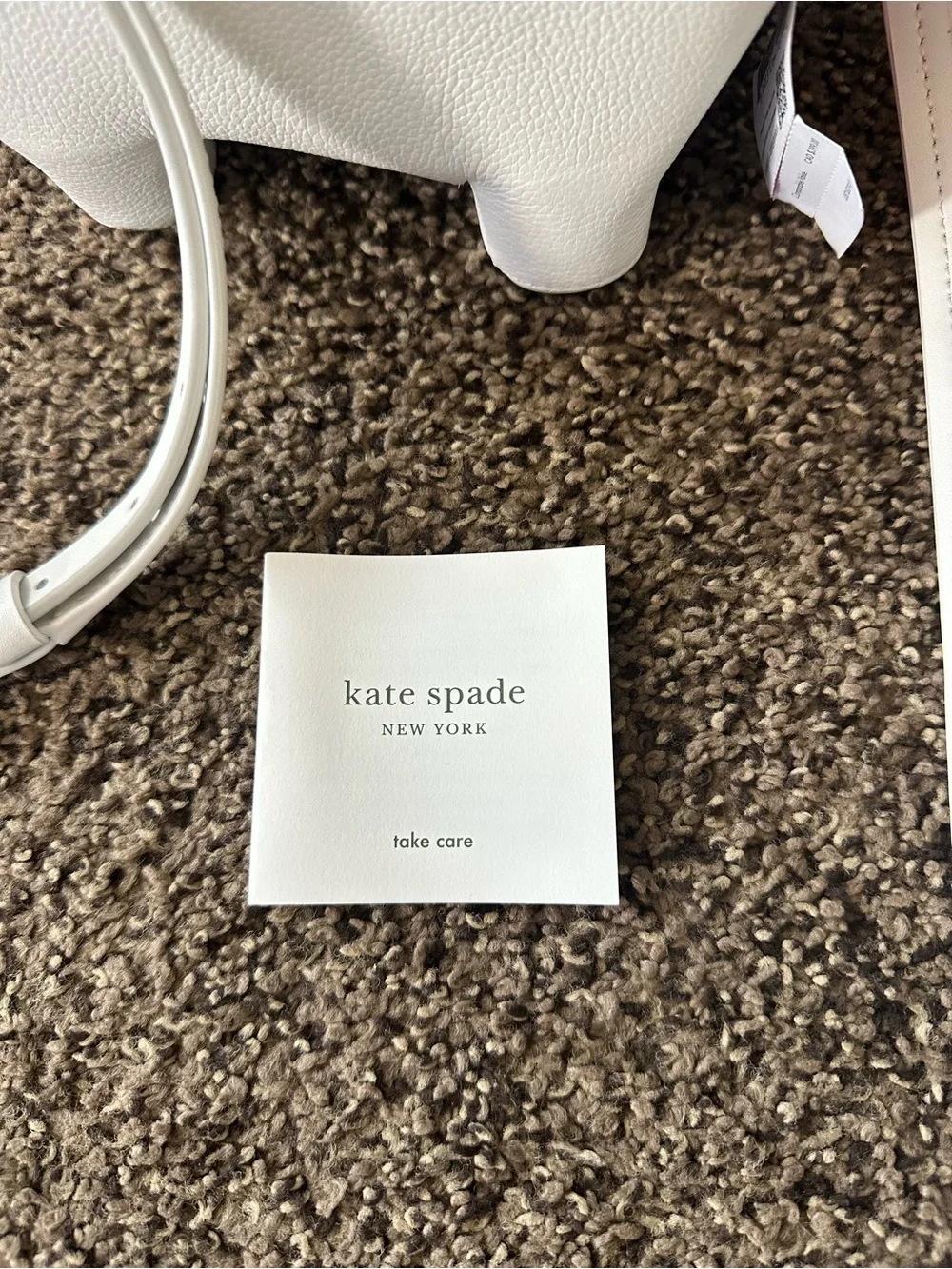 kate spade White Polar Bear Crossbody Bag with Blue Scarf